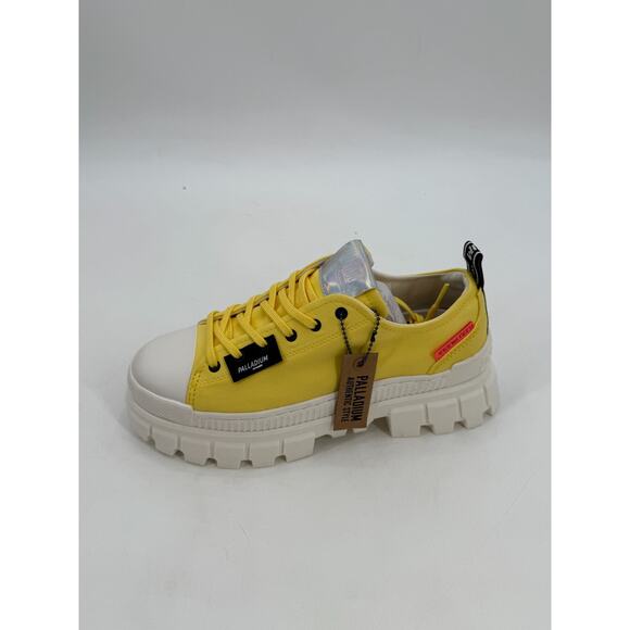 Palladium Revolt Womens Lo TX Yellow Sneakers Platform Lug Lace UP Size 10 New - Picture 9 of 11